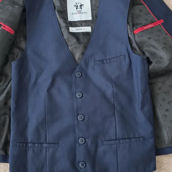 Black And Blanco Navy 3 Pc Suit Boys Size 14 - Picture 4 of 7